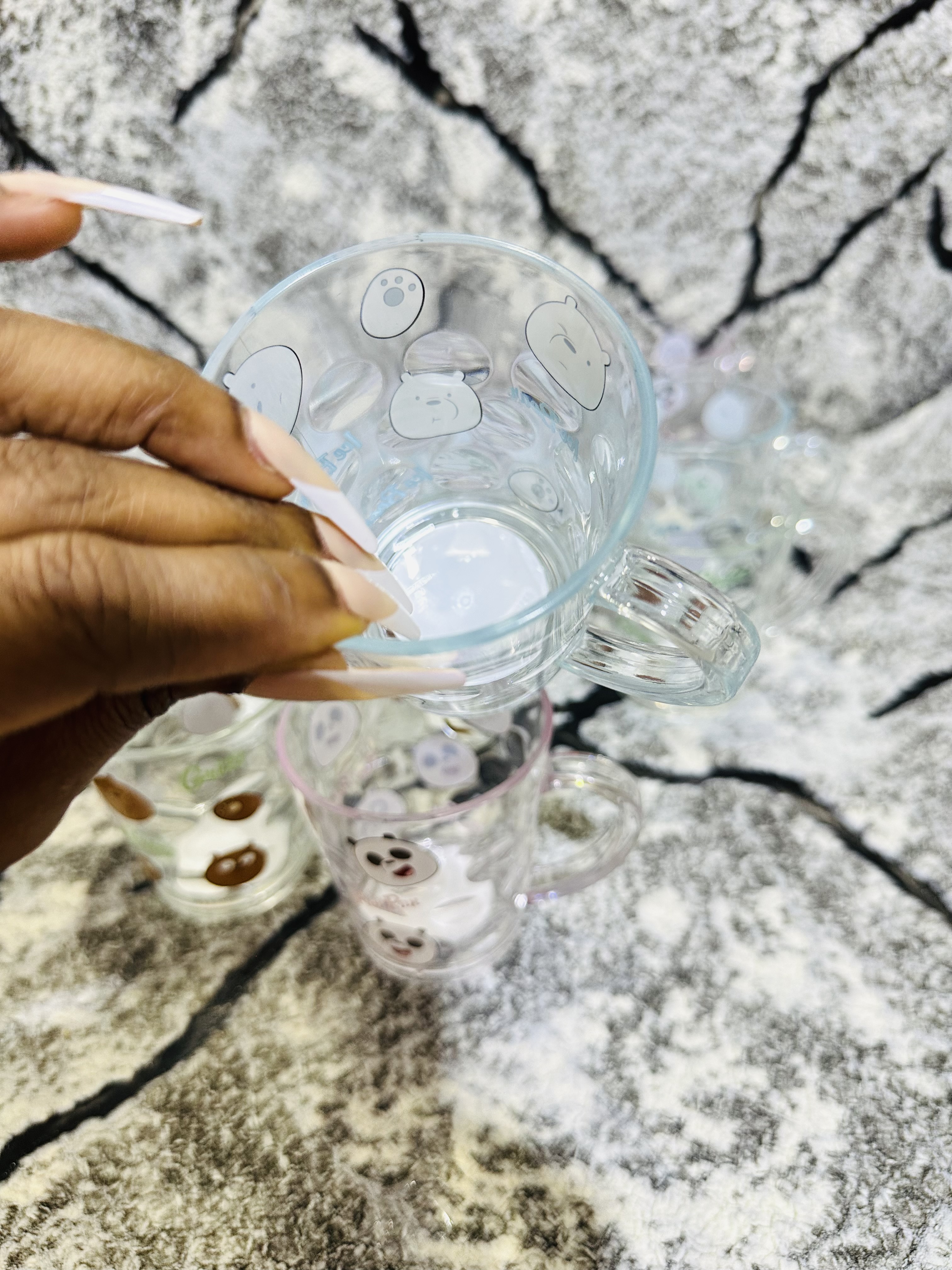 Acrylic see through cup with handle 