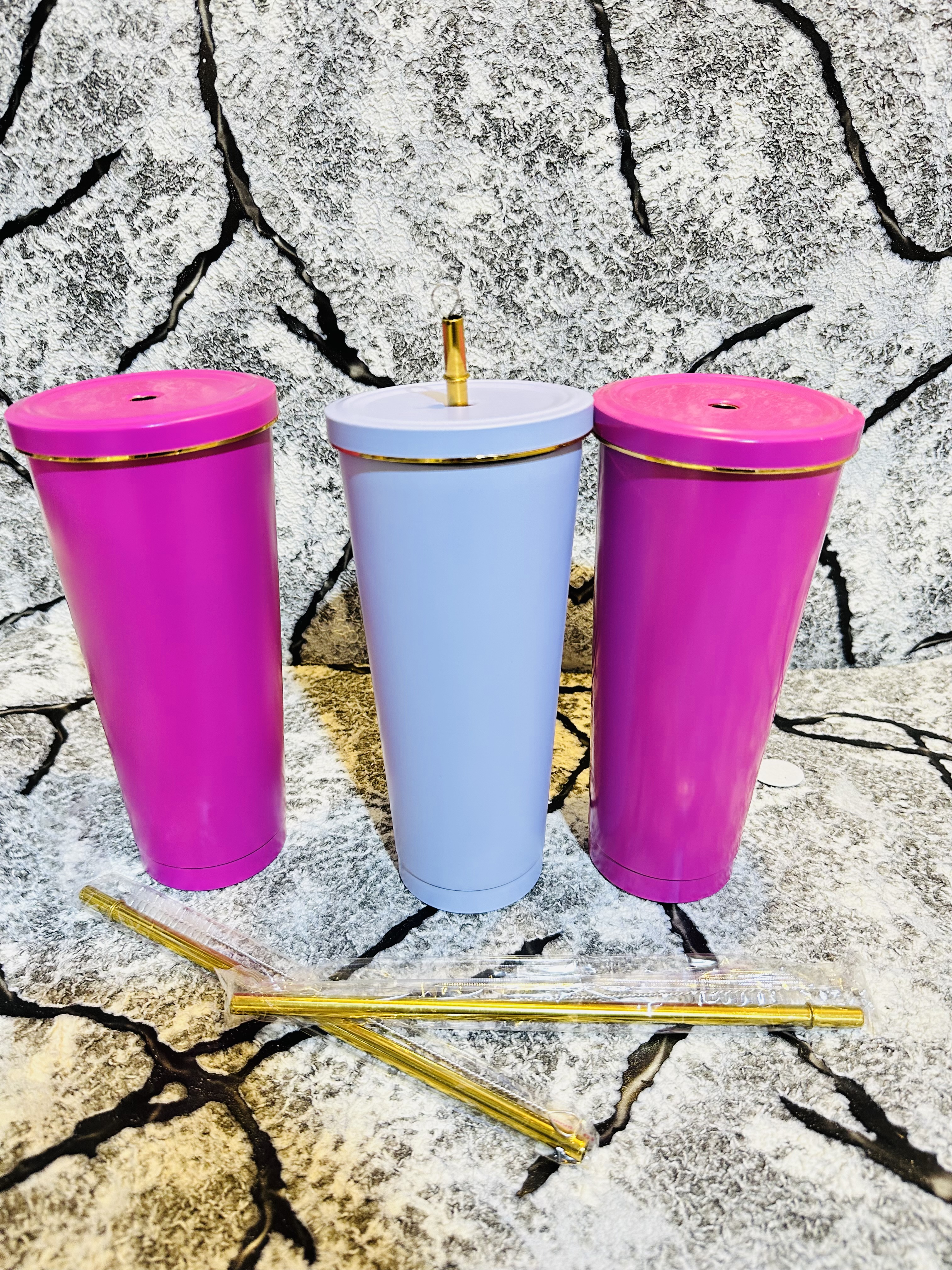 Insulated candy cup with straw for smoothies and juice 