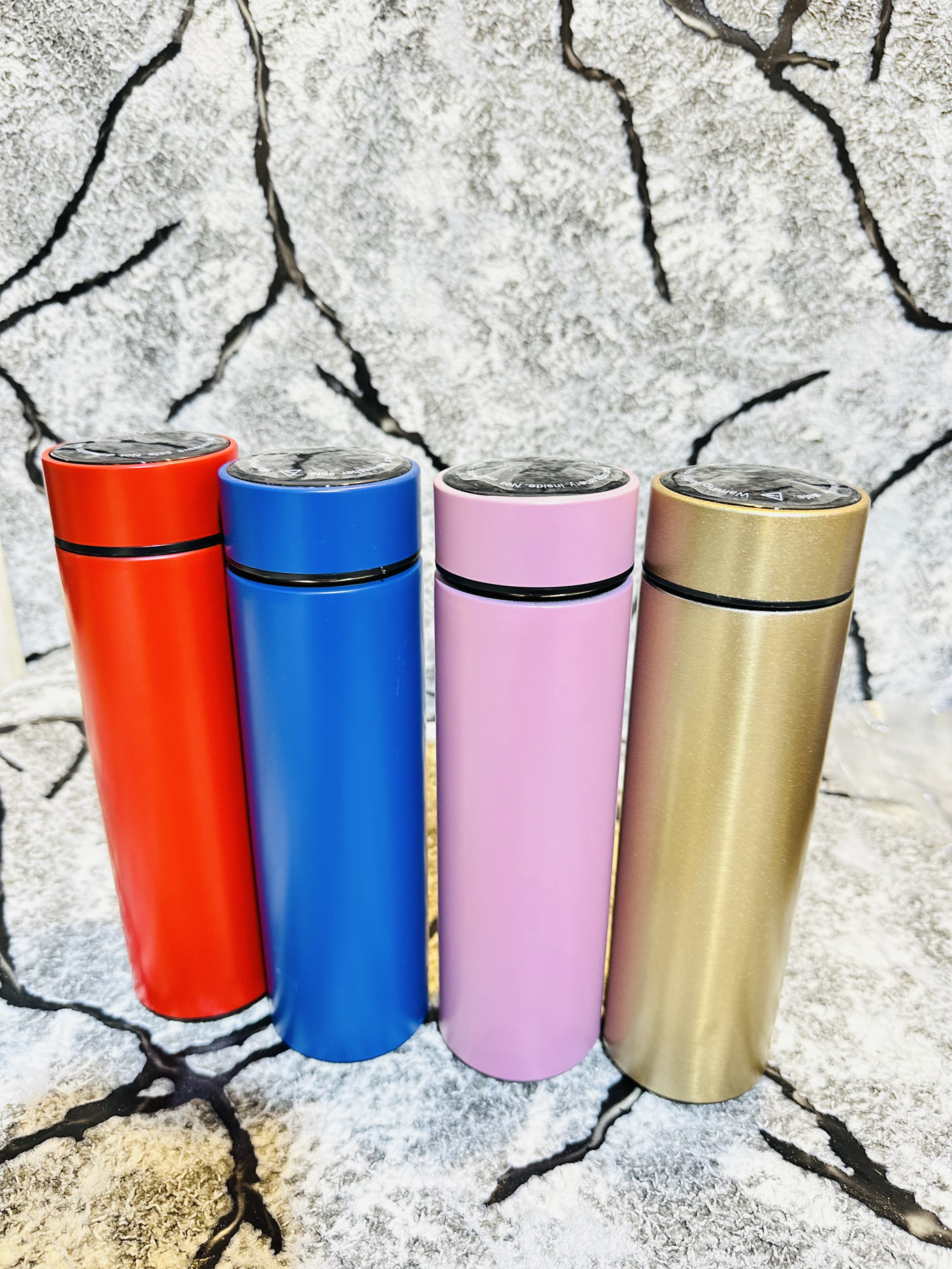 Thermometer candy colored insulated bottles